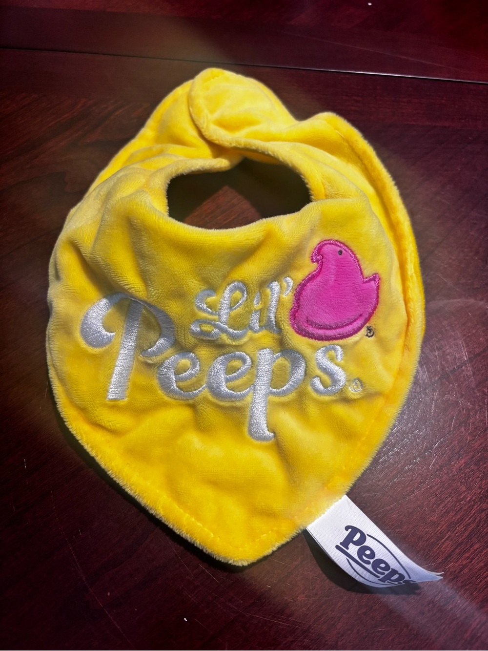 Yellow & Pink Plush Baby Bib Bandana
